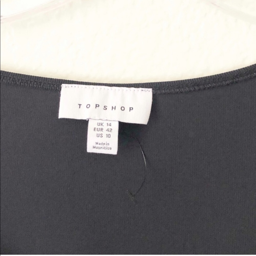 NWOT TOPSHOP square neck ribbed bodysuit black - Picture 9 of 10